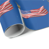 Gott segne Amerika, amerikanische Flagge, Patriot- Geschenkpapier (Rolleneckpunkt)