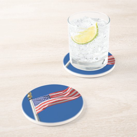 Gott segne Amerika, amerikanische Flagge, Patriot- Getränkeuntersetzer (Seite)