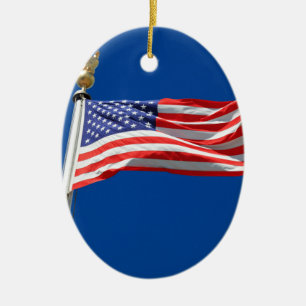 Gott segne Amerika, amerikanische Flagge, Patriot- Keramikornament
