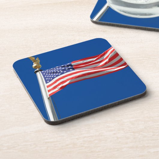 Gott segne Amerika, amerikanische Flagge, Patriot- Untersetzer (Linke Seite)