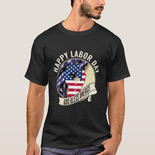 Gott segne Amerika ARBEITSTAG T-Shirt (Vorderseite)