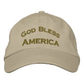 Gott segne Amerika bestickt mit Patriotic Hat Bestickte Kappe (Vorderseite)