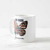 "Gott segne Amerika" Boho Independence Day Kaffeetasse (Vorderseite Links)