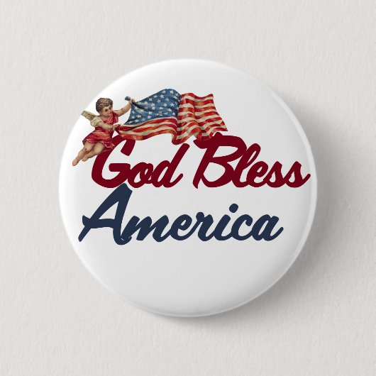 Gott segne Amerika Button (Vorderseite)