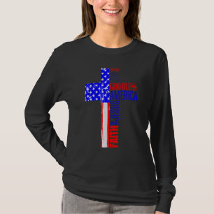 Gott segne Amerika Christlich 4. Juli Amerikaner F T-Shirt