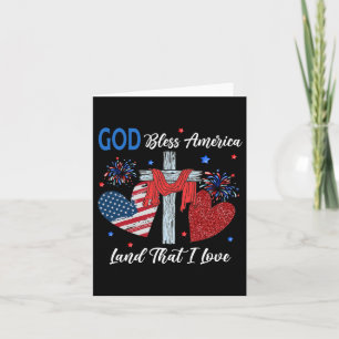 Gott segne Amerika Christlich Herzkreuz Jesus 4. Karte