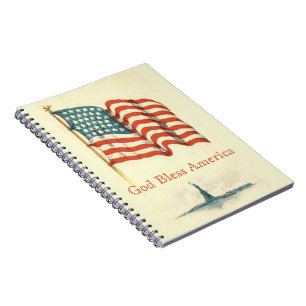 Gott segne Amerika christliches Notizbuch Notizblock
