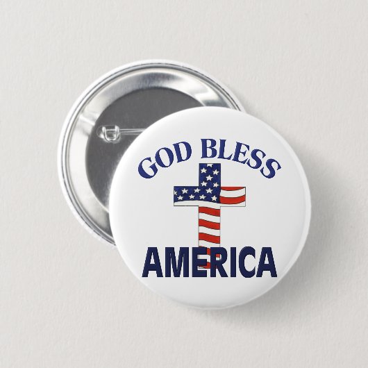 Gott segne Amerika Cross Button (Vorne & Hinten)