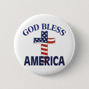 Gott segne Amerika Cross Button