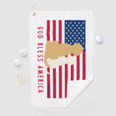 Gott segne Amerika Dog Golf Handtuch (Insitu)