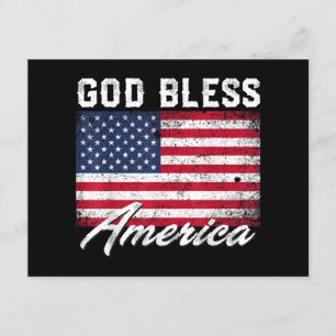 Gott segne Amerika Flag 4. Juli Patriotic Begleitkarte