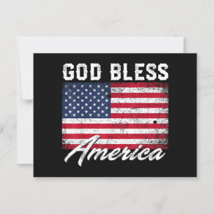 Gott segne Amerika Flag 4. Juli Patriotic Postkarte