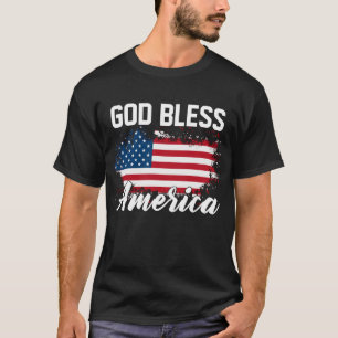 Gott segne Amerika Flag 4. Juli Patriotic T-Shirt