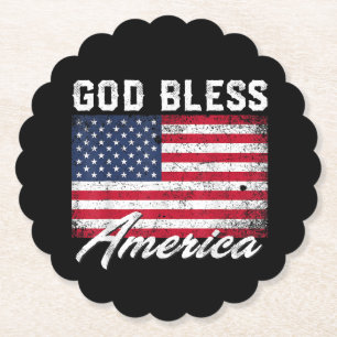 Gott segne Amerika Flag 4. Juli Patriotic Untersetzer