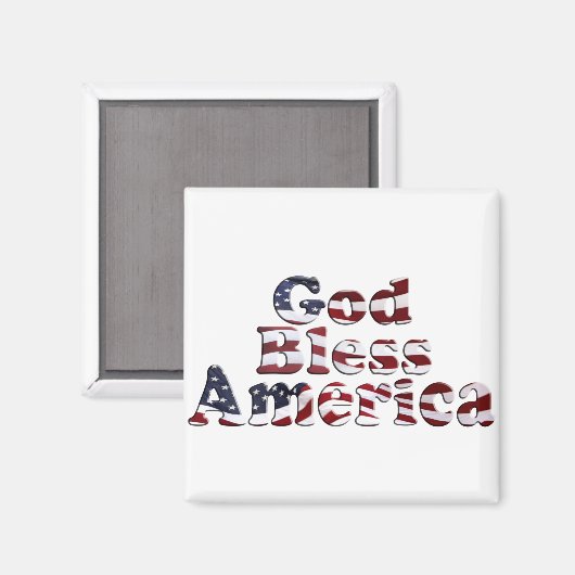 Gott segne Amerika Flag Text Design Magnet (Vorderseite/Rückseite)