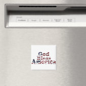 Gott segne Amerika Flag Text Design Magnet (In Situ (Geschirrspüler))