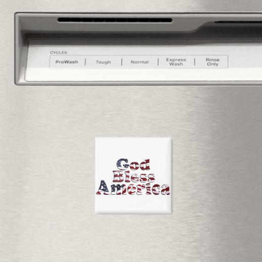 Gott segne Amerika Flag Text Design Magnet (In Situ (Geschirrspüler))