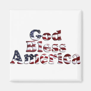 Gott segne Amerika Flag Text Design Magnet