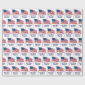 Gott segne Amerika-Flagge Geschenkpapier (Flach)