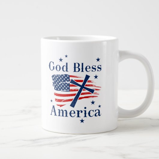 Gott segne Amerika - Flagge Jumbo-Tasse (Rechts)