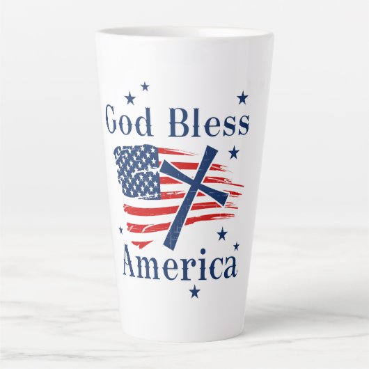 Gott segne Amerika - Flagge Milchtasse (Vorderseite)