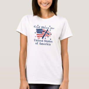 Gott segne Amerika - Flagge T-Shirt
