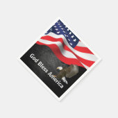 Gott segne Amerika Flagge und Adler Serviette (Ecke)