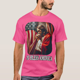 Gott segne Amerika Flagge und Jesus am vierten Jul T-Shirt