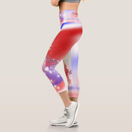Gott segne Amerika Freiheit Capri Leggings