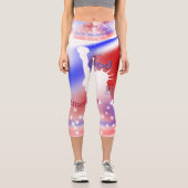 Gott segne Amerika Freiheit Capri Leggings (Vorderseite)
