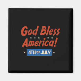Gott segne Amerika Frohes 4. Juli Patriotisches US Magnet
