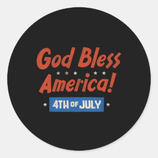 Gott segne Amerika Frohes 4. Juli Patriotisches US Runder Aufkleber