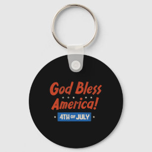 Gott segne Amerika Frohes 4. Juli Patriotisches US Schlüsselanhänger