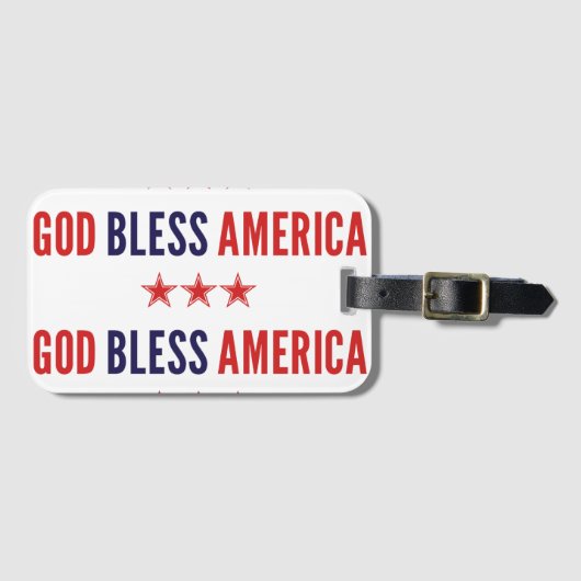 Gott segne Amerika Gepäckanhänger (Vorderseite (Horizontal))