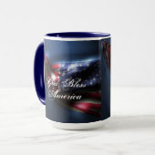 Gott segne Amerika/glühende US-Flagge Tasse (Vorderseite Links)