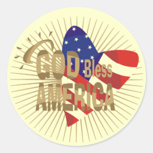 Gott segne Amerika - Hemden und Geschenke Runder Aufkleber