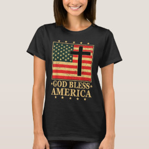Gott segne Amerika Jesus Christliches Kreuz Gott B T-Shirt