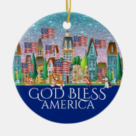 Gott segne Amerika Keramik Ornament