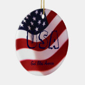 Gott segne Amerika Keramik Ornament (Rechts)