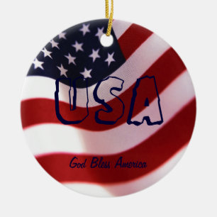 Gott segne Amerika Keramik Ornament