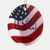 Gott segne Amerika Keramik Ornament (Links)