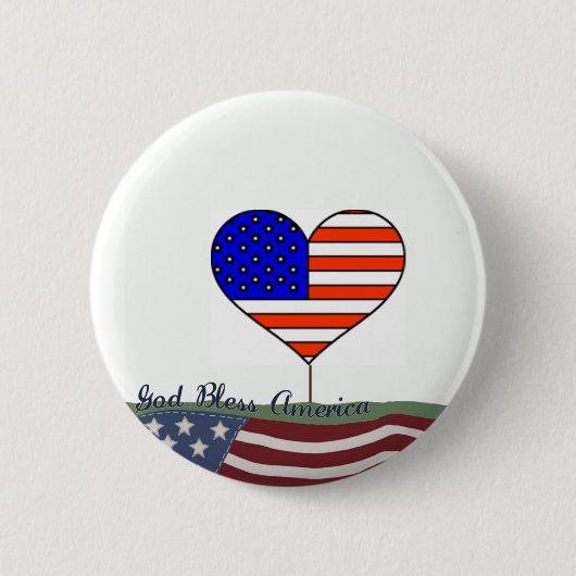 Gott segne Amerika Knopf Button (Vorderseite)