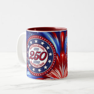 Gott segne Amerika Land, das ich liebe Grafik RWB Zweifarbige Tasse