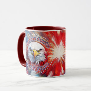 Gott segne Amerika Land, das ich liebe Roter Adler Tasse
