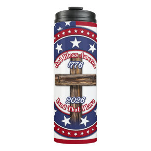 Gott segne Amerika Land, das ich liebe Rugged Cros Thermosbecher