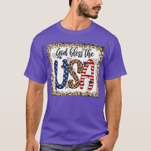 Gott segne Amerika Leopard Christlich 4. Juli Pa T-Shirt