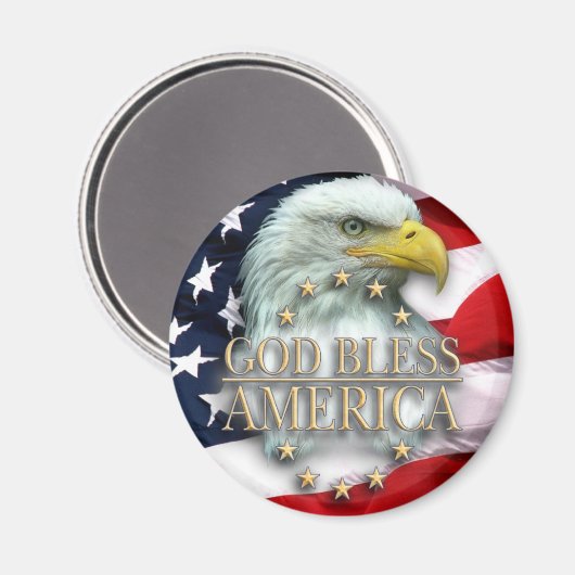 Gott segne Amerika Magnet (Vorderseite/Rückseite)