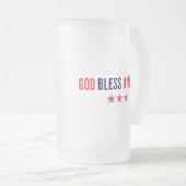 Gott segne Amerika Mattglas Bierglas (VorderseiteRechts)