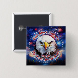 Gott segne Amerika, mein Zuhause, Brown Eagle Feue Button