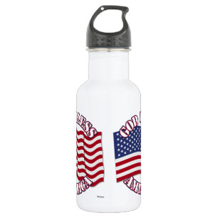 Gott segne Amerika mit der Flagge der USA Trinkflasche